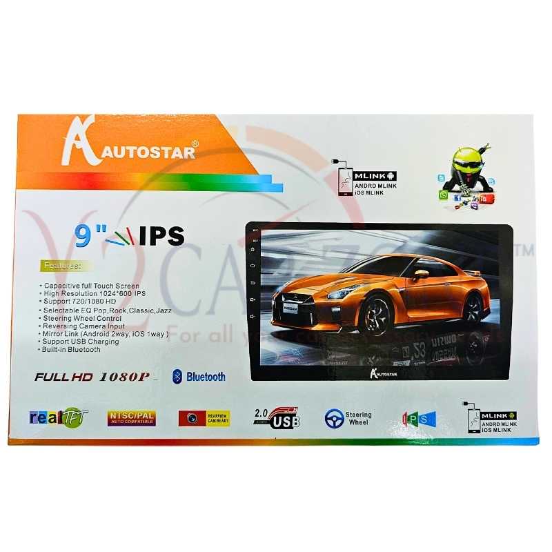 AUTOSTAR 9 inch Android System with Rev Camera