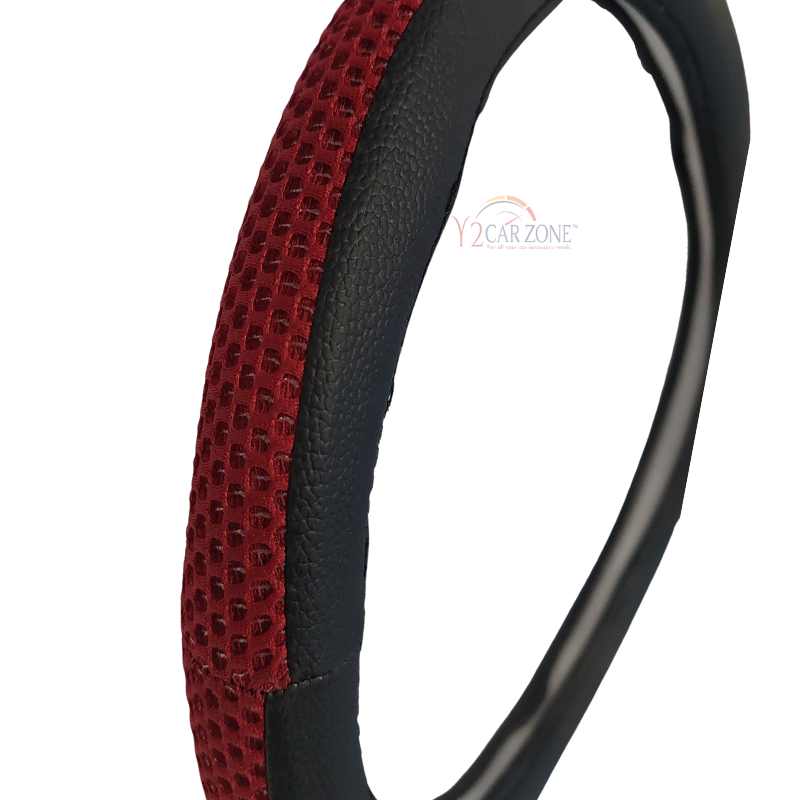 STEERING COVER RED & BLACK - MEDIUM