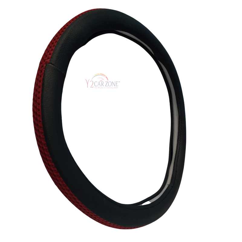 STEERING COVER RED & BLACK - MEDIUM