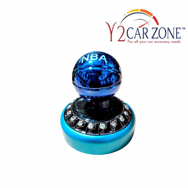 SOLAR POWER ROTATING CAR MOVING BALL - blue