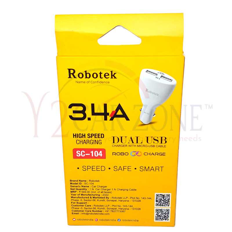 Robotek Type C Quick Car charger  SC-104