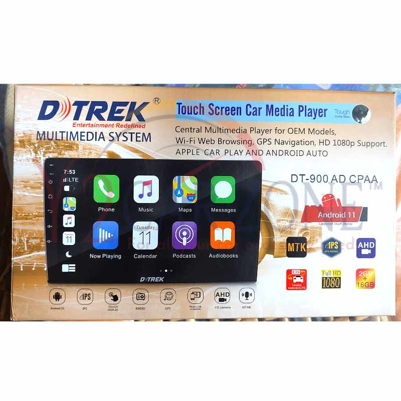 D-TREK 9 inch Android with APPLE CAR PLAY and ANDROID AUTO