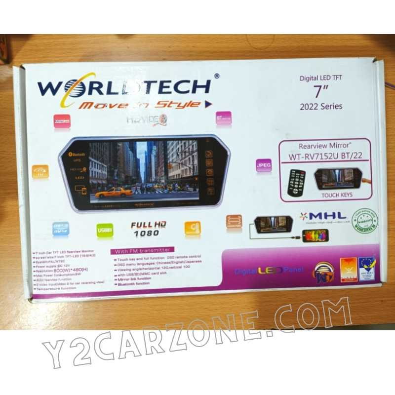 WorldTech 7 inch Mirror TV Half Touch Display